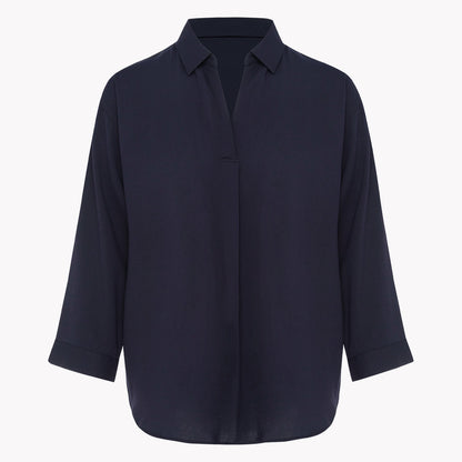Navy blue shirt on a white background