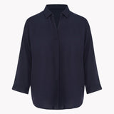 Navy blue shirt on a white background