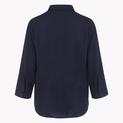 Navy blue shirt on a white background