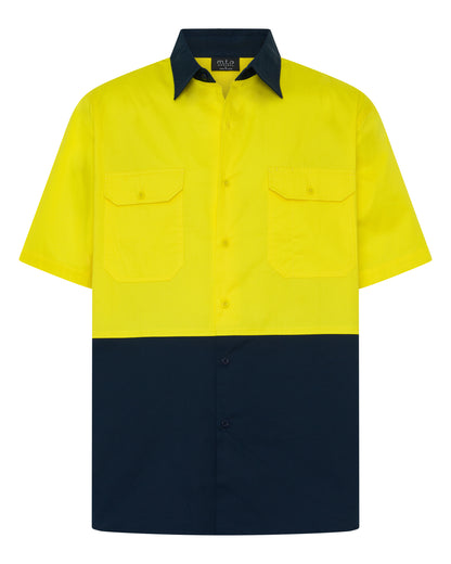 1329TT Men's Short Sleeves Two tones Hi Viz Shirt