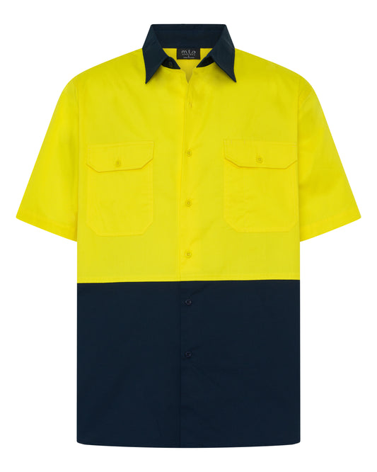 1329TT Men's Short Sleeves Two tones Hi Viz Shirt