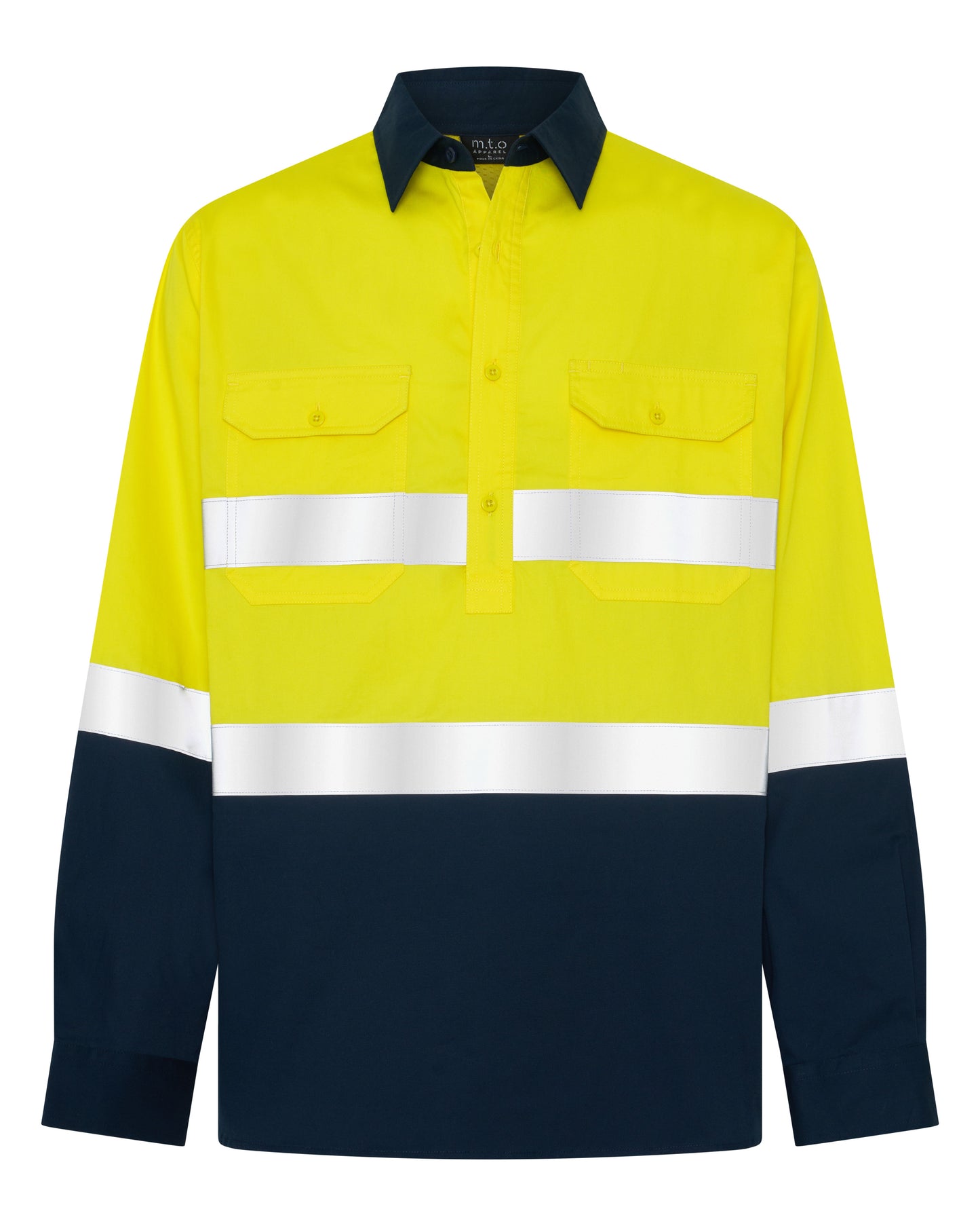 1330TTR Long Sleeves Hi Viz 1/4 placket with Reflective