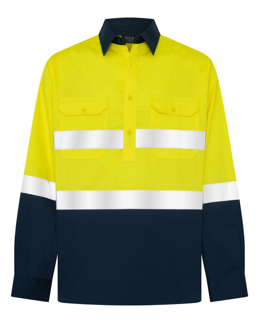 1330TTR Long Sleeves Hi Viz 1/4 placket with Reflective