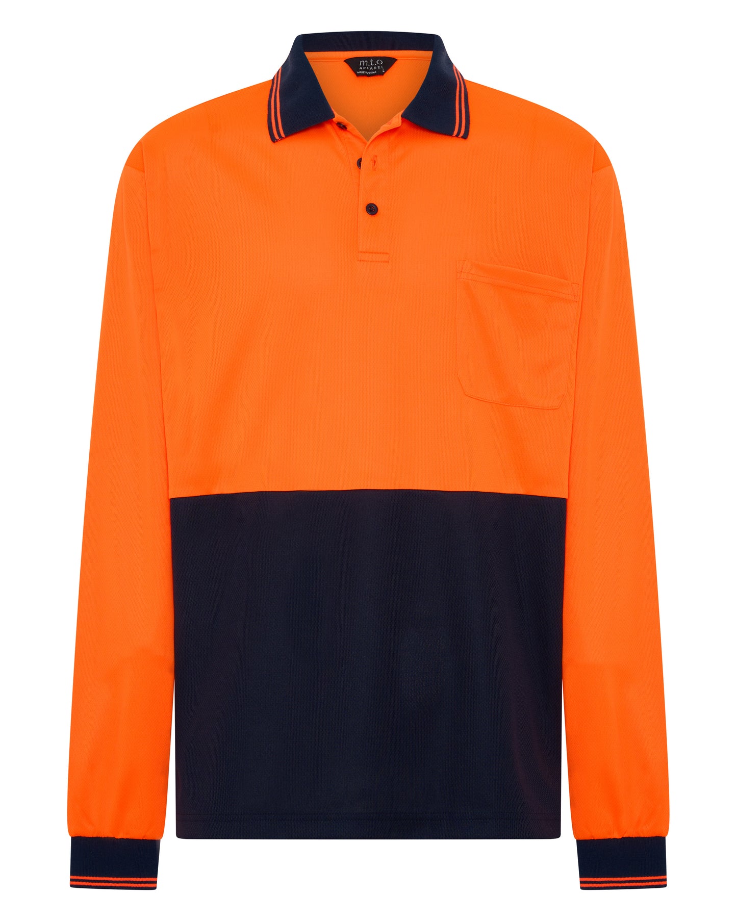 1336TT Hi Viz Long Sleeves Two Tones Polo