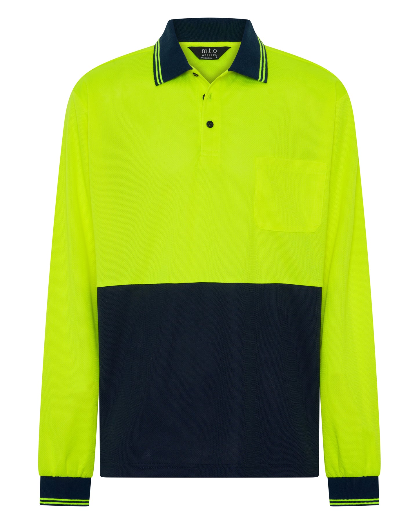1336TT Hi Viz Long Sleeves Two Tones Polo