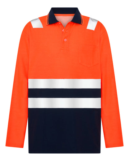 1387TTR CVC LONG SLEEVE POLO WITH REFLECTIVE