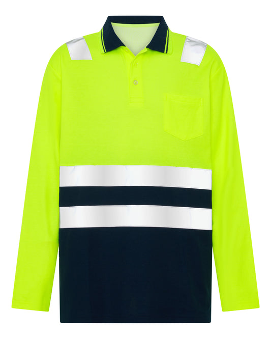 1387TTR CVC LONG SLEEVE POLO WITH REFLECTIVE